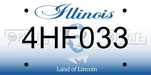 4HF033 Illinois License Plate
