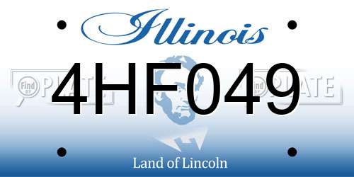 4HF049 Illinois License Plate