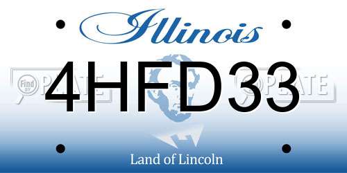 4HFD33 Illinois License Plate
