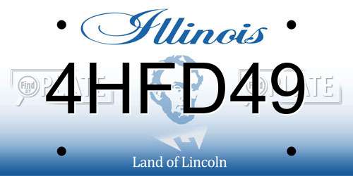 4HFD49 Illinois License Plate