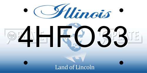 4HFO33 Illinois License Plate