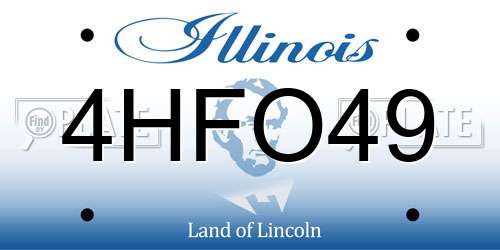 4HFO49 Illinois License Plate