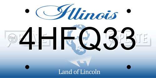 4HFQ33 Illinois License Plate