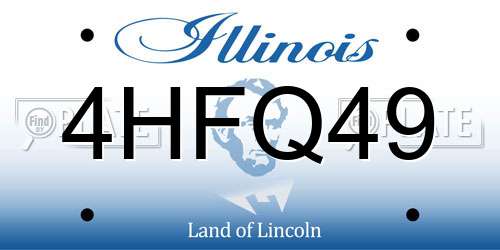 4HFQ49 Illinois License Plate