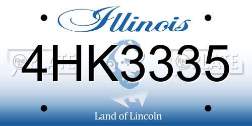 4HK3335 Illinois License Plate