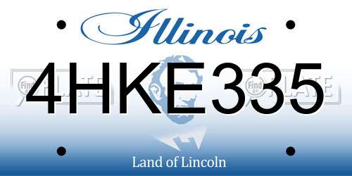 4HKE335 Illinois License Plate