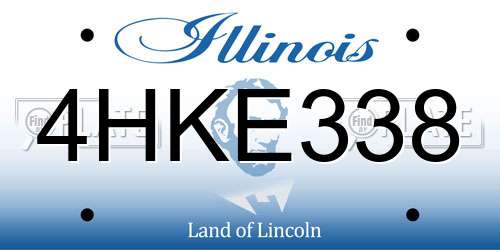 4HKE338 Illinois License Plate