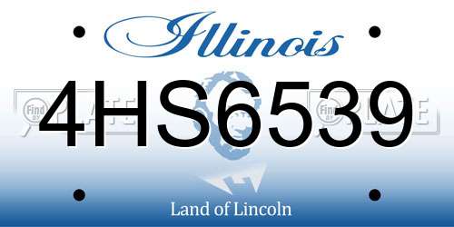 4HS6539 Illinois License Plate