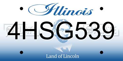 4HSG539 Illinois License Plate