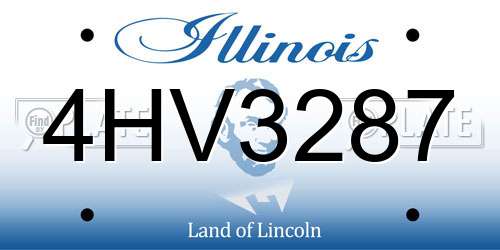 4HV3287 Illinois License Plate