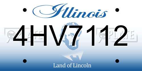 4HV7112 Illinois License Plate