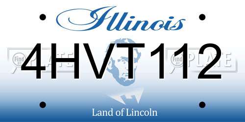 4HVT112 Illinois License Plate