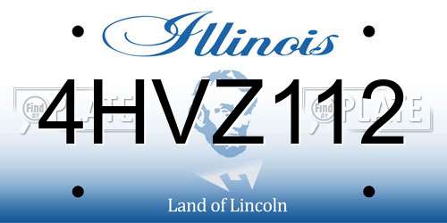4HVZ112 Illinois License Plate