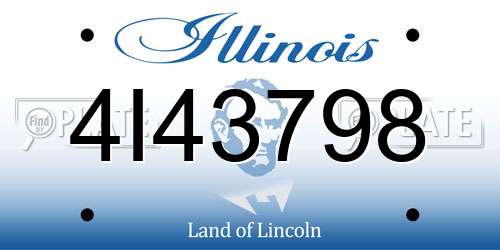 4I43798 Illinois License Plate