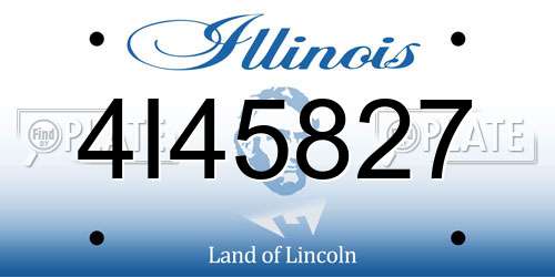 4I45827 Illinois License Plate
