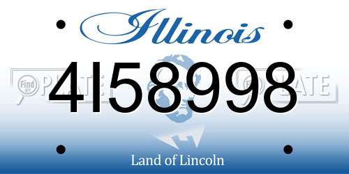 4I58998 Illinois License Plate