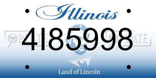 4I85998 Illinois License Plate