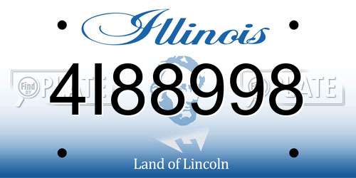 4I88998 Illinois License Plate