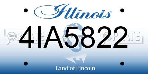 4IA5822 Illinois License Plate