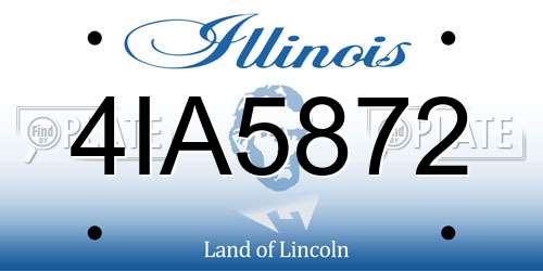 4IA5872 Illinois License Plate