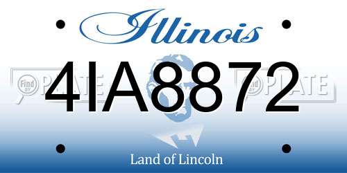 4IA8872 Illinois License Plate