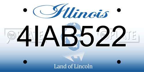 4IAB522 Illinois License Plate