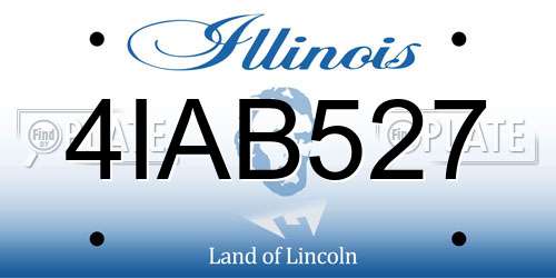 4IAB527 Illinois License Plate
