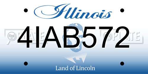 4IAB572 Illinois License Plate