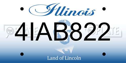 4IAB822 Illinois License Plate