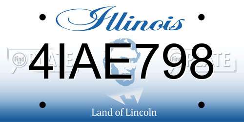 4IAE798 Illinois License Plate