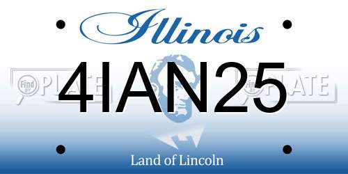 4IAN25 Illinois License Plate