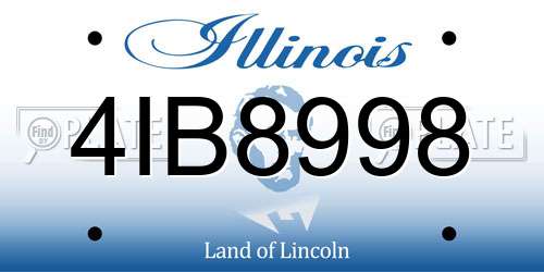 4IB8998 Illinois License Plate