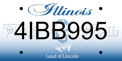 4IBB995 Illinois License Plate