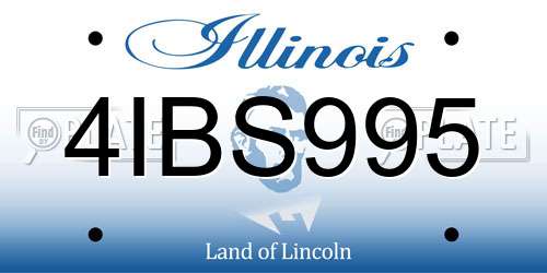 4IBS995 Illinois License Plate
