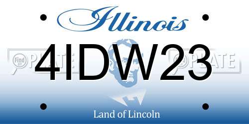 4IDW23 Illinois License Plate