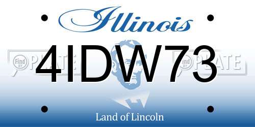 4IDW73 Illinois License Plate