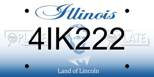 4IK222 Illinois License Plate