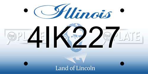4IK227 Illinois License Plate