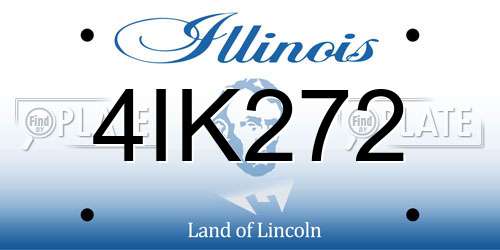 4IK272 Illinois License Plate