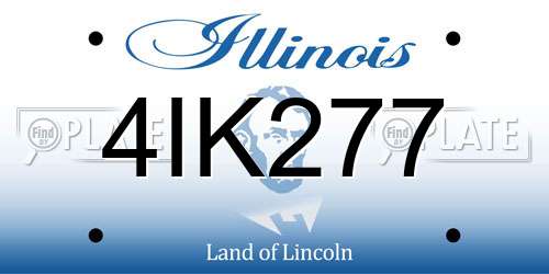 4IK277 Illinois License Plate