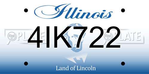 4IK722 Illinois License Plate