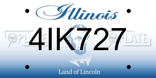 4IK727 Illinois License Plate