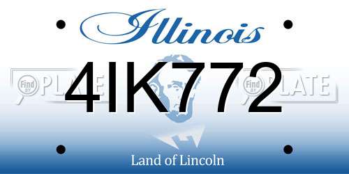 4IK772 Illinois License Plate