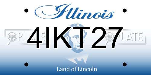 4IKT27 Illinois License Plate
