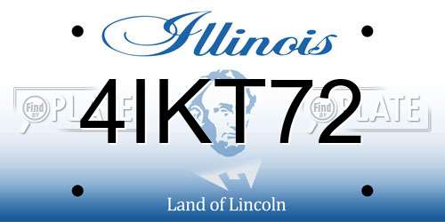 4IKT72 Illinois License Plate