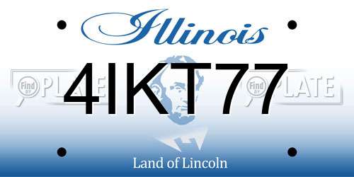 4IKT77 Illinois License Plate
