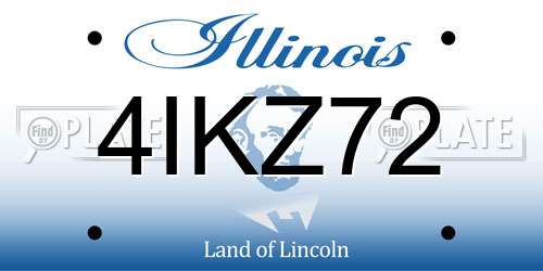 4IKZ72 Illinois License Plate
