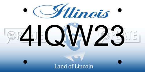 4IQW23 Illinois License Plate