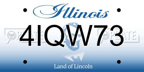 4IQW73 Illinois License Plate