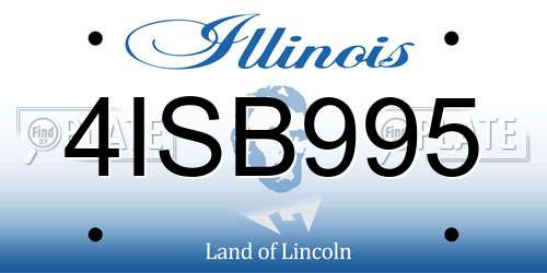 4ISB995 Illinois License Plate